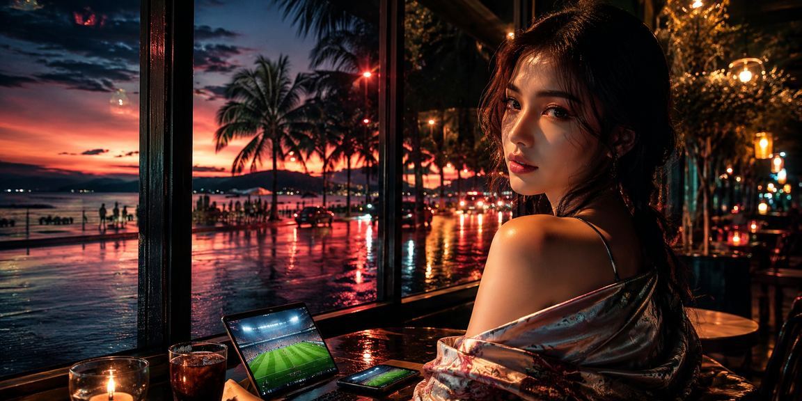 Người dùng Phú Quốc xem kèo thể thao và ưu đãi trên điện thoại bên tách cà phê